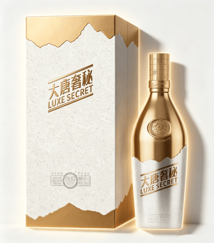 大唐奢秘金色礼盒与酒瓶